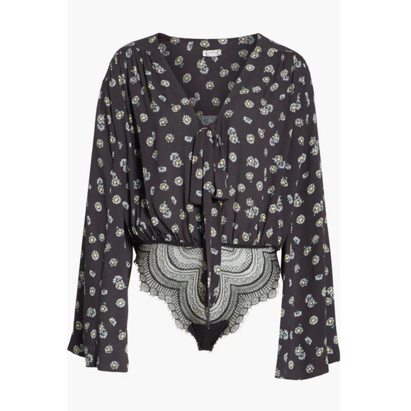 FREE PEOPLE Black Daisy Forties Feel Bodysuit - Picture 4 of 8